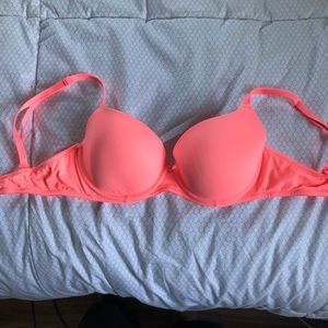 bright coral pink underwire bra
